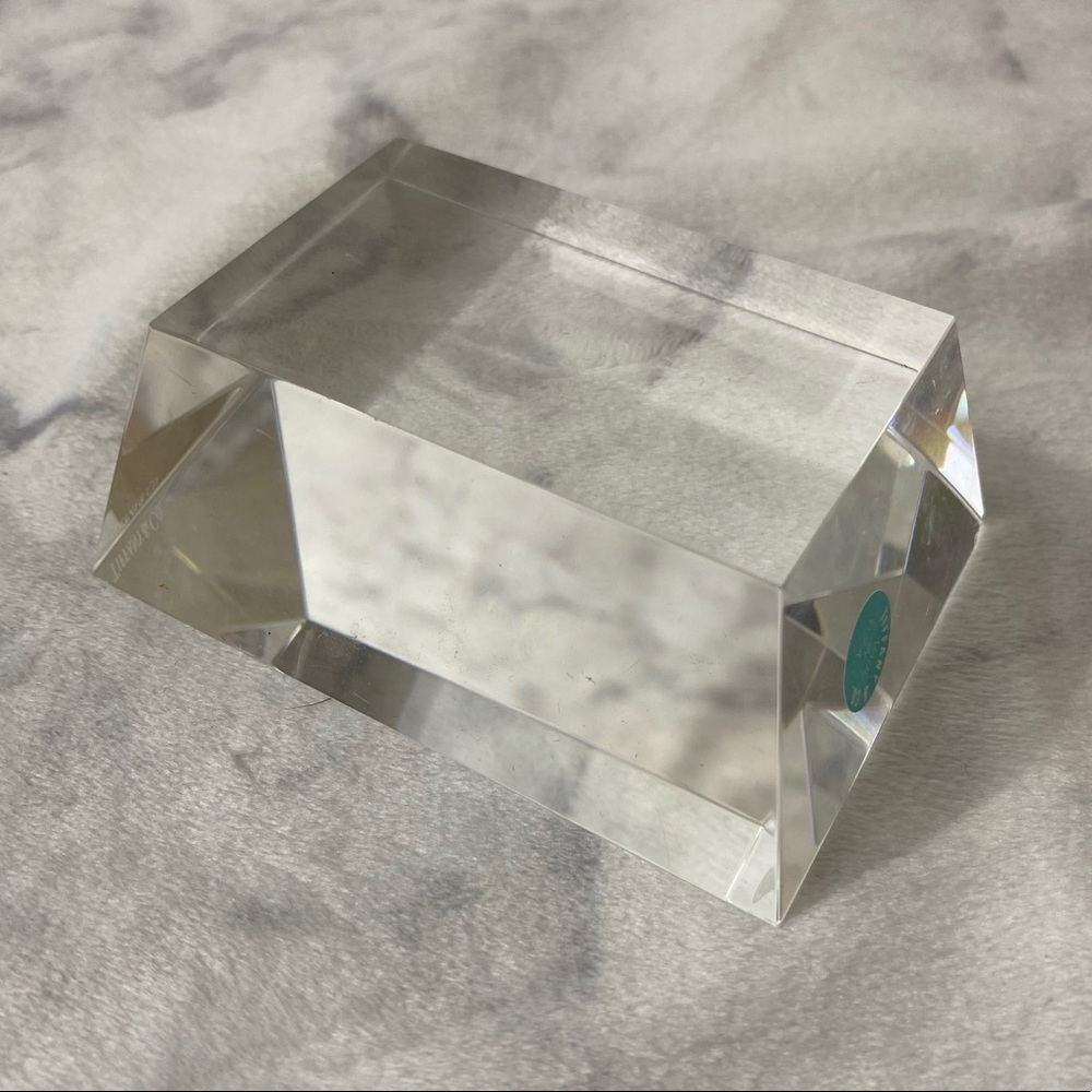 Tiffany & Co trapezoid glass award / paperweight